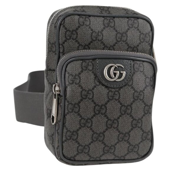 GUCCI Shoulder Bag PVC Gray Silver 752565 Auth 118850M - Picture 1 of 16